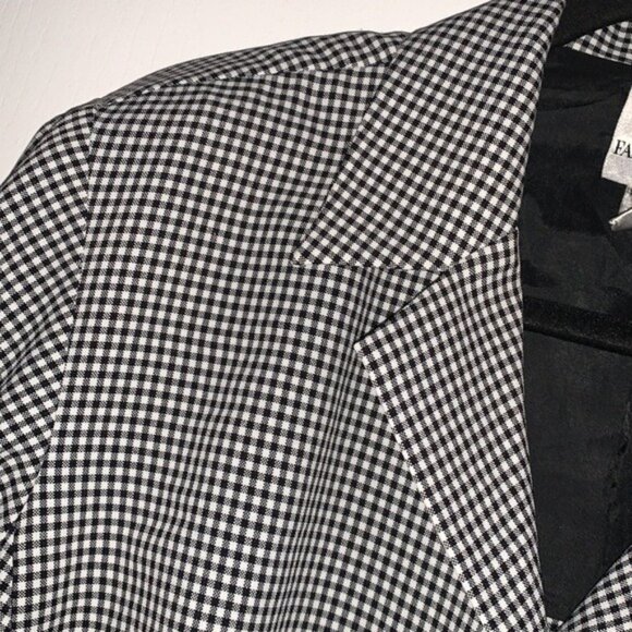Fashion Bug Womens Black & White Houndstooth Jacket Size 18/20W Polyester - Picture 3 of 9